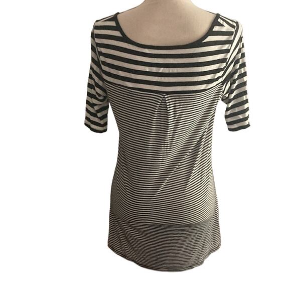 Maurices black and white striped hi low tunic top m - Picture 4 of 9